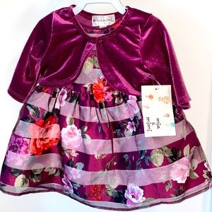 BNWT Mia & Mimi 3-6mo Floral Dress with cartigan